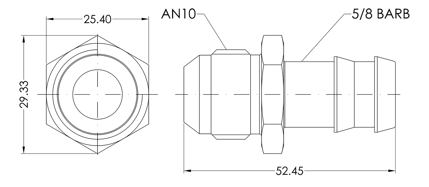 AN10 to 5/8 Barb Adapter