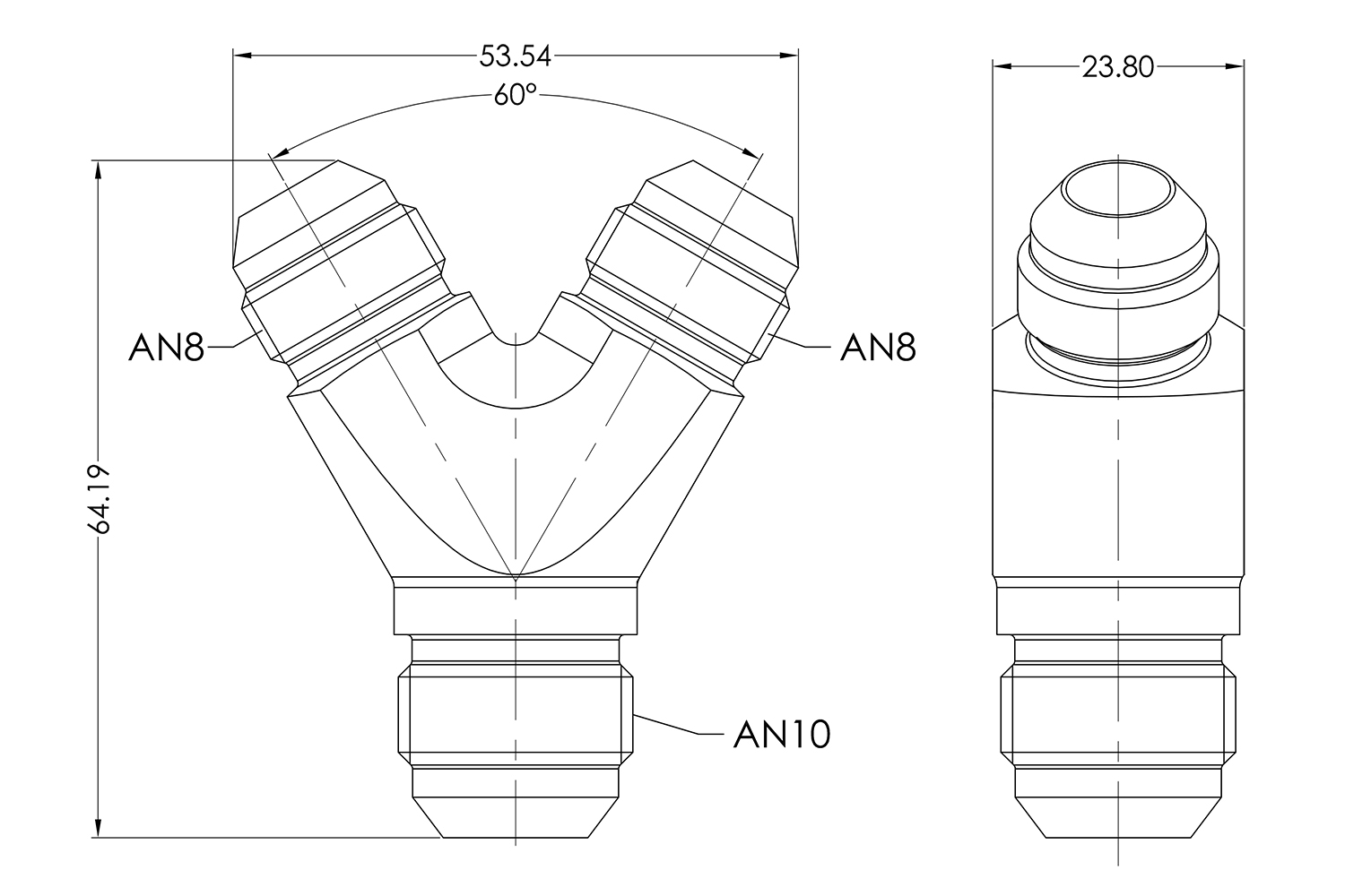 AN10-AN08 Y Adapter Drawing