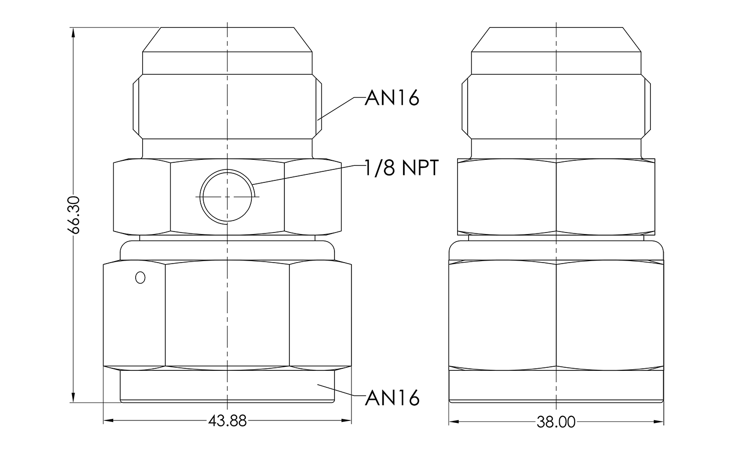 AN16 M-F Port Drawing