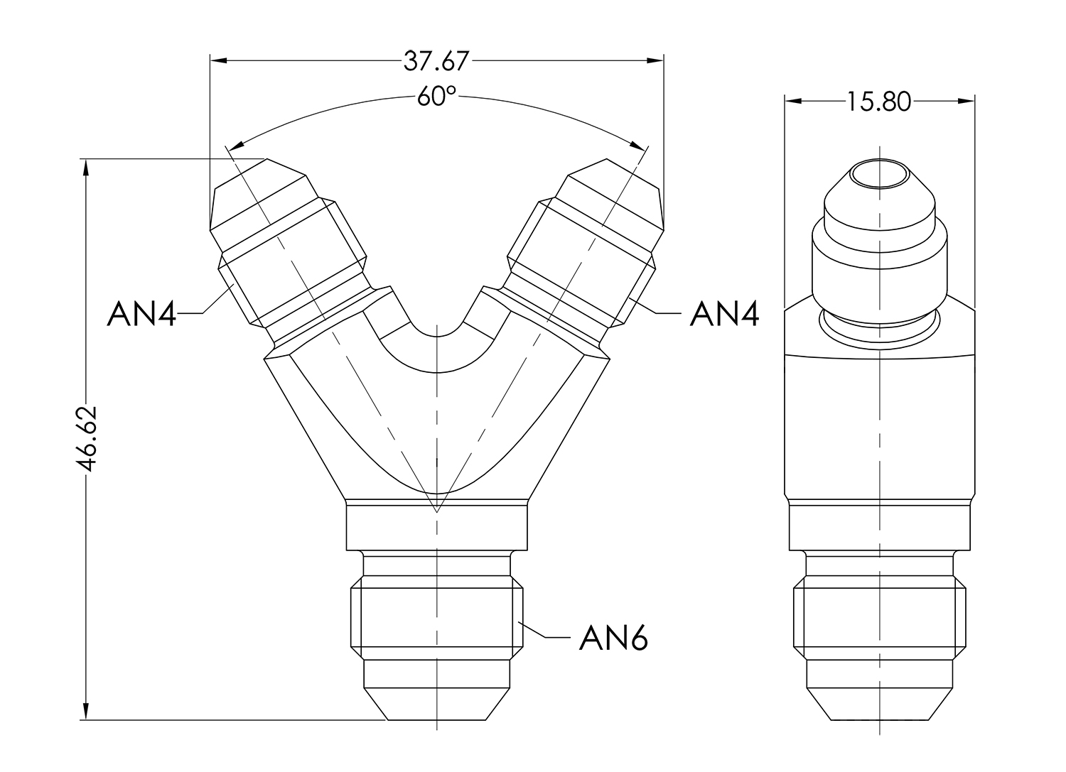 AN06-AN04 Y Adapter Drawing