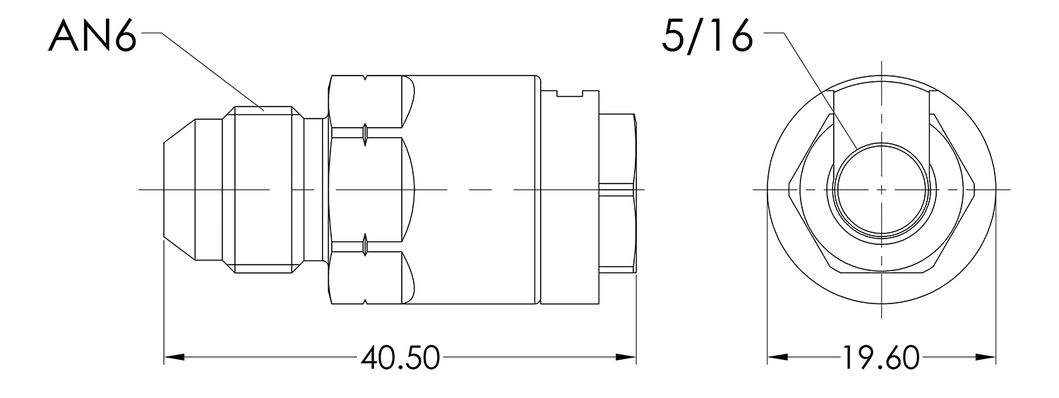 AN06 to 5/16 Female Quick Fuel Connector