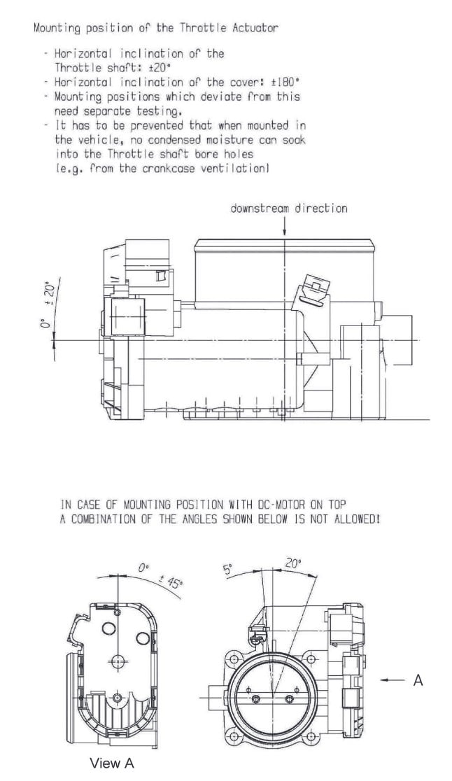 Electronic Throttle Body Mounting Position