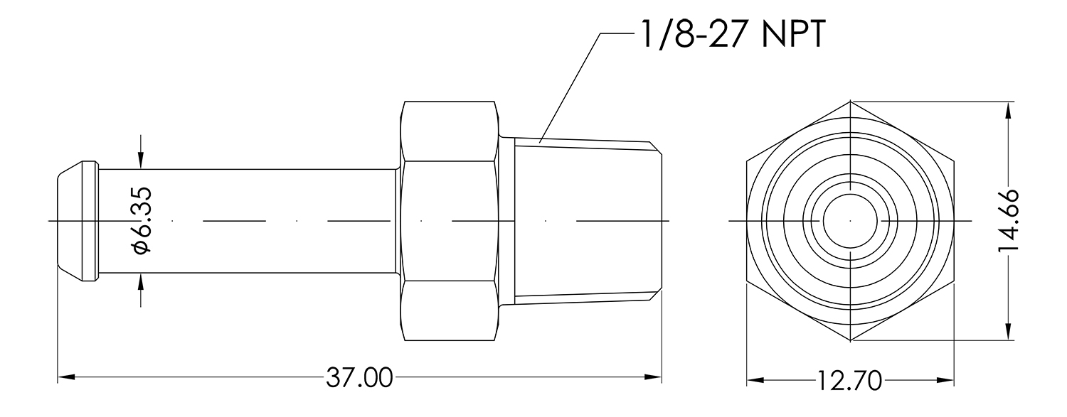 1/8 NPT Male to 1/4 Barb Adapter