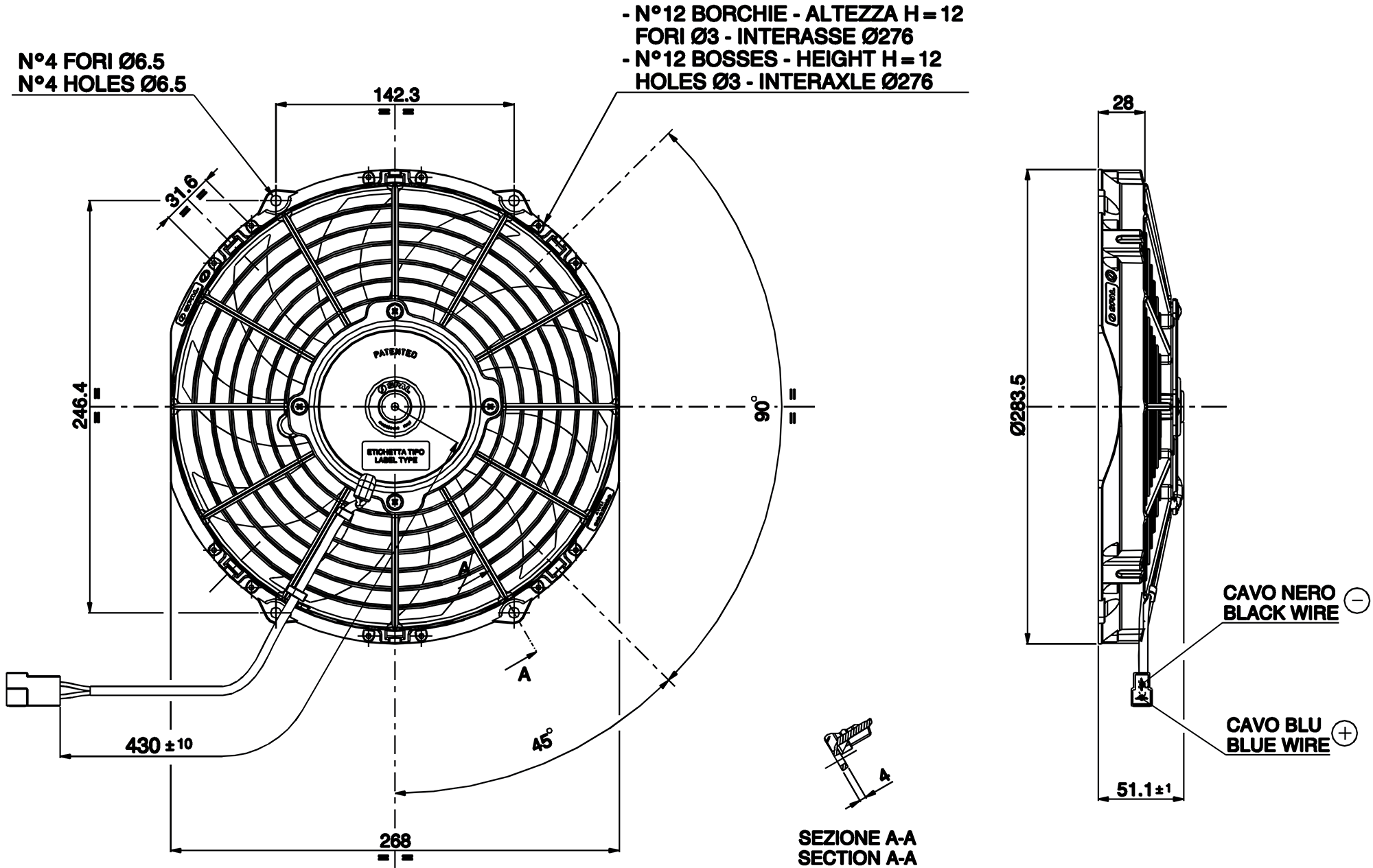 VA11-AP7C-57 Dimensioned Drawing